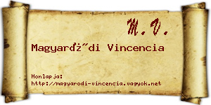 Magyaródi Vincencia névjegykártya